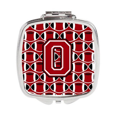 Carolines Treasures Letter O Football Red, Black and White Compact Mirror CJ1073-OSCM